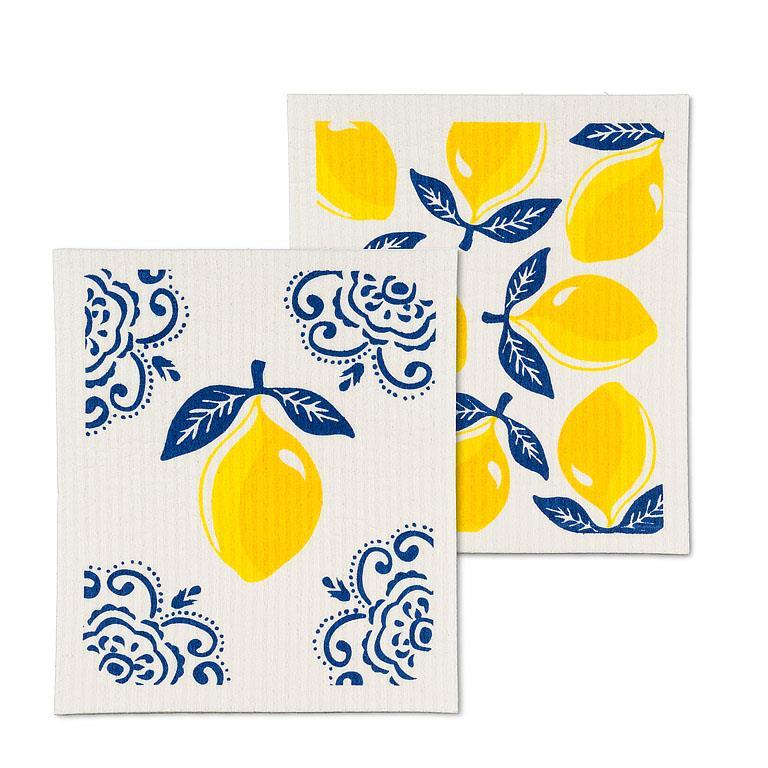 S/2 Sorrento Lemon Dishcloths- Kelly's Flowers & Gift Boutique